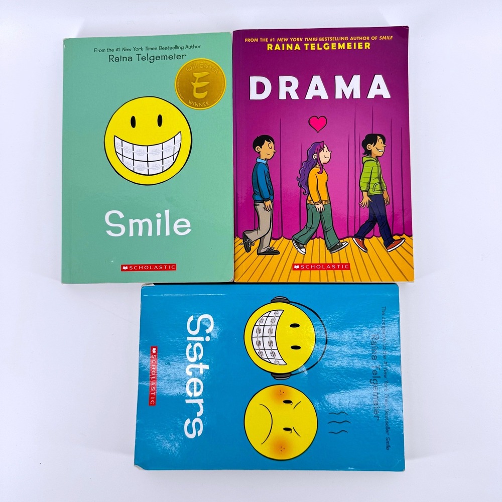Smile Drama Sisters 3 Raina Telgemeier Graphic Novels Book Lot Paperback Used